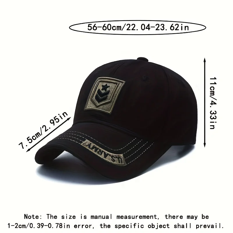 1 x Men's Camouflage Baseball Cap - Embroidered design, adjustable buckle, suitable for outdoor activities, fishing