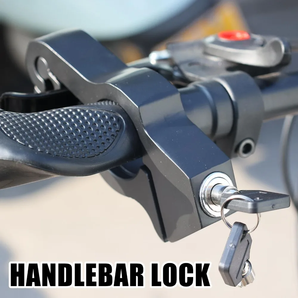 Motorcycle Handlebar Brake Lock Grip Throttle Security Safety Anti Theft Protection AluminumAlloy for Scooter Bike ATV Universal