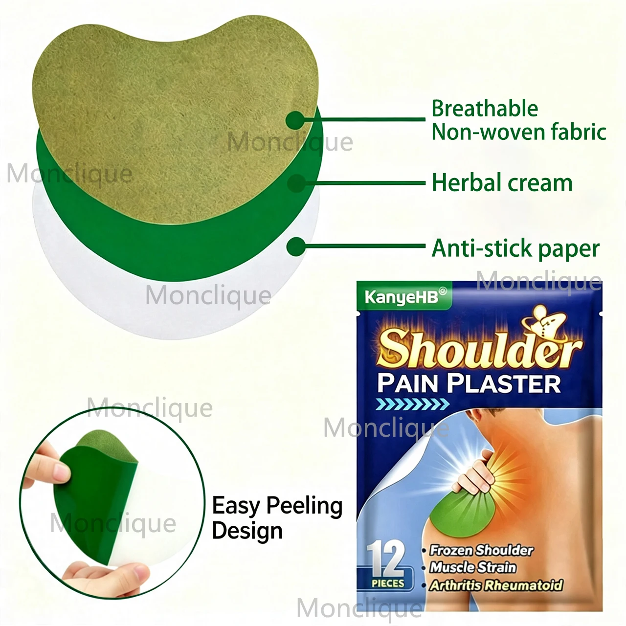12/72PCS Shoulder Hot Compress Long-lasting Heating Natural Herbs Skin-friendly Neck Trapezius Muscle Relax Warm Stickers