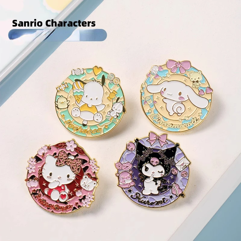 

Sanrio Kuromi Cute JK Brooch Design with A Sense of Niche Metal Badges Children's Decorations Clothing Pins Brooches Hello Kitty