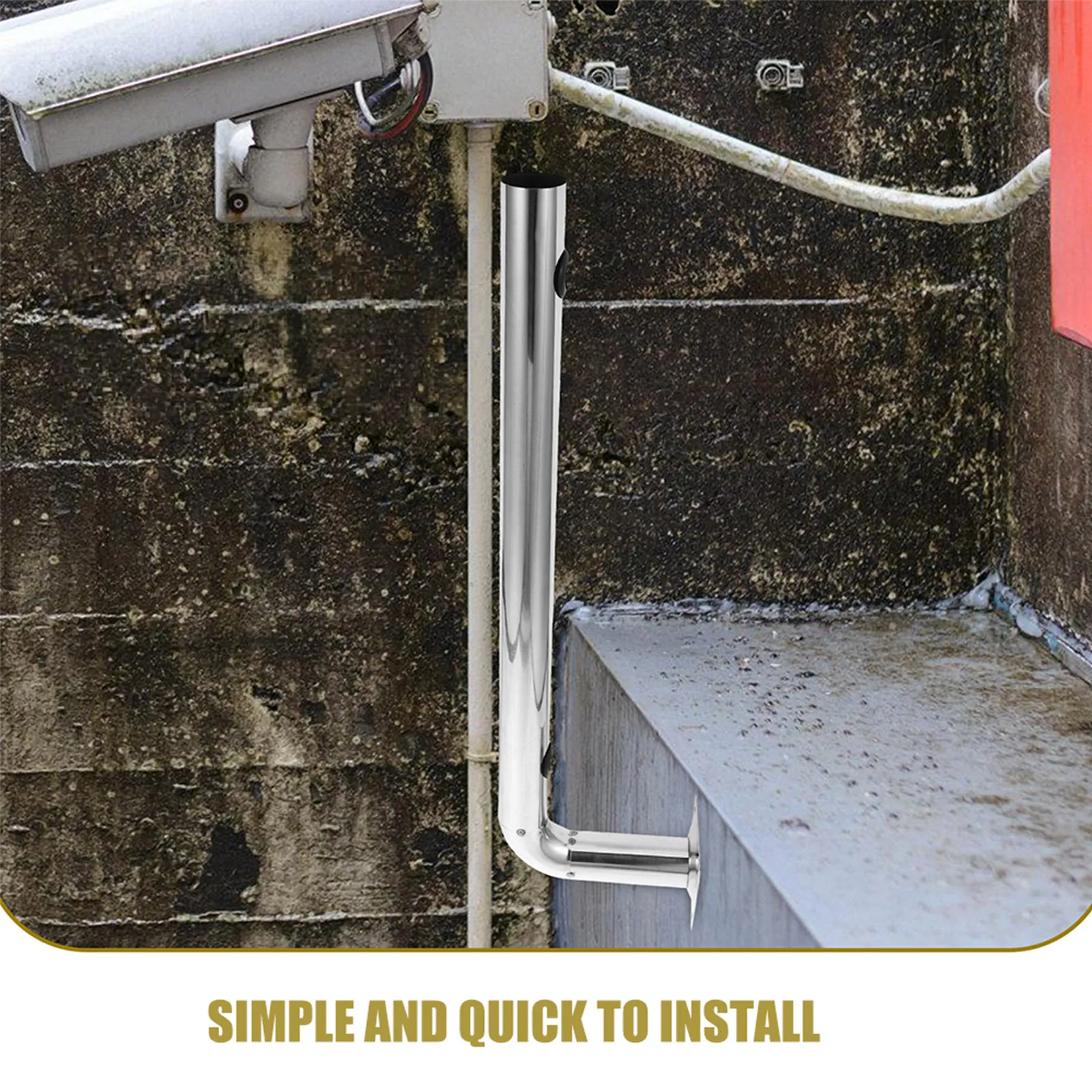 2Pcs Stainless Steel Antenna Mounting Pole Red Infrared Beam Bracket Outdoor Wireless Bridge Wall Mount Stable Security Camera