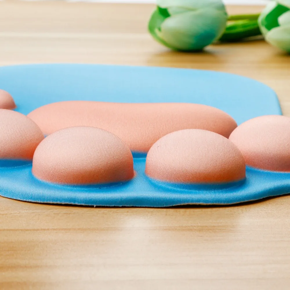 3D Mouse Pad Soft Silicone Cute Cat Paw Mouse Mat Memory Foam Wrist Rests Cushions Mousepad for Kids Laptop Computer Mousepad