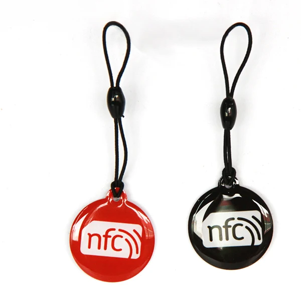 Custom Printing NFC NTAG215 Epoxy Tag Key chain 13.56MHz 14443A protocol NFC Forum Type 2 Tag