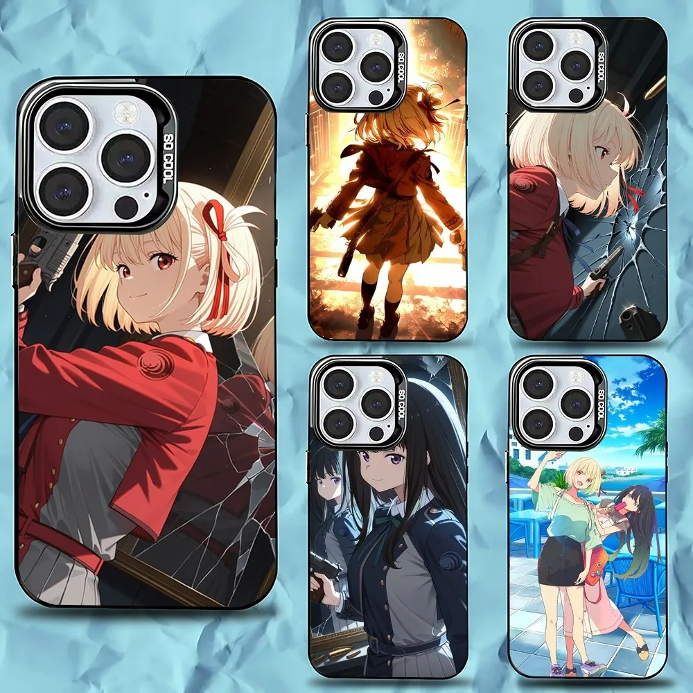 

Lycoris Recoil Chisato Nishikig Phone Case For iPhone16,15,14,13,12,11,Pro,Max,Plus,Mini,XS,SE Anti Fall Black Matte Hard Bumper