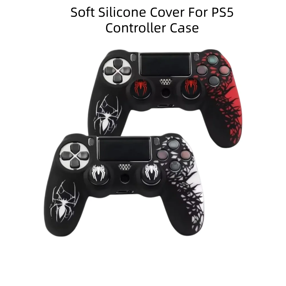 Silikonhülle für PS5-Controller Schutzhülle mit 2 Daumengriffen Kratzfest Stoßfest Gamepad-Skin für PS5-Spieljoystick