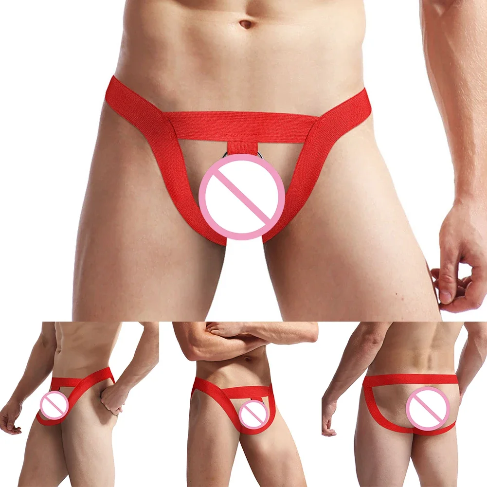 Suspensorio para Hombre, Ropa Interior, Tanga con correa elástica, lencería erótica Sexy, disfraz