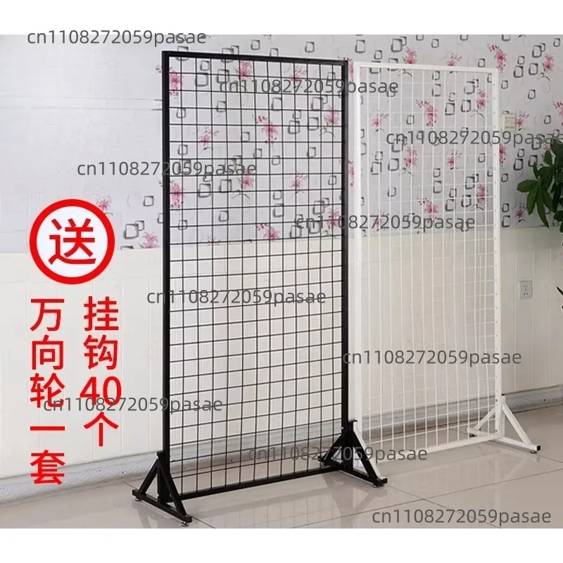 1PCS 60x100cm Easy Install Metal Grill Pegboard Rack Panel Shelf Organizer Goods Shelves with Floor Stands