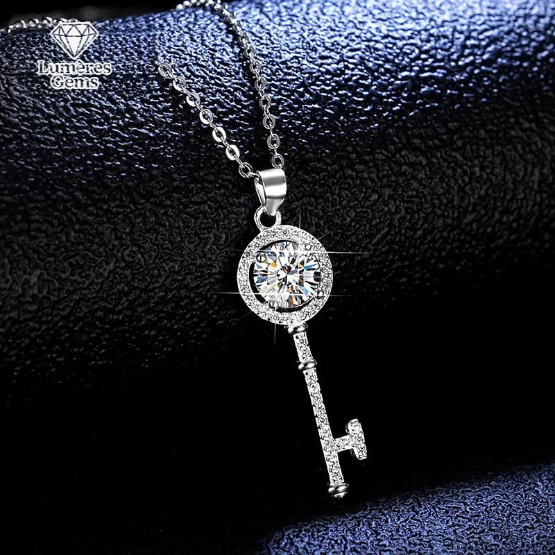 

Роскошный платиновый Pt950 1Ct муассанит брелок ожерелье для женщин классический каратный бриллиант кулон модные украшения свадьба