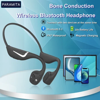 PARAMITA Real Bone Conduction Wireless Bluetooth Headphone Button Control with MIC BT 5.3