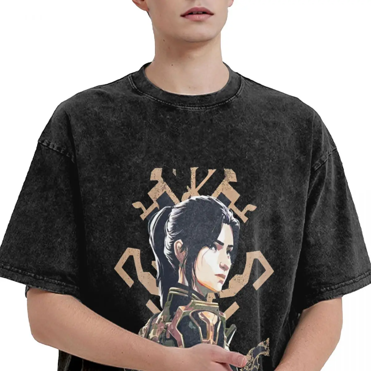 Arcane T-Shirt Beach Season 2 Caitlyn Y2K Retro T-Shirts 2024 Casual Harajuku Tshirt For Men Short Sleeve Loose Top Tees