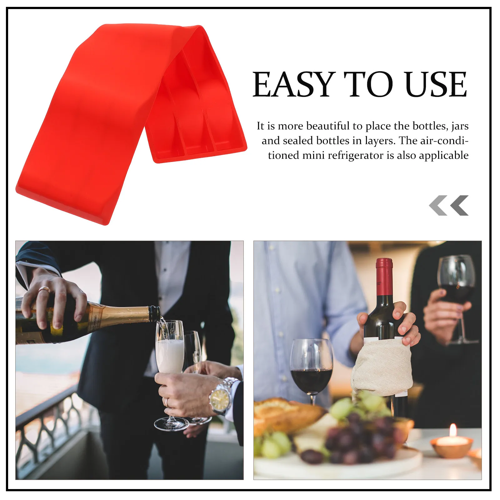 2Pcs Silicone Wine Bottle Storage Rack Folding Stackable Non-Slip Holder Creative Organizer for Bar Party Wine Bottle Stacker