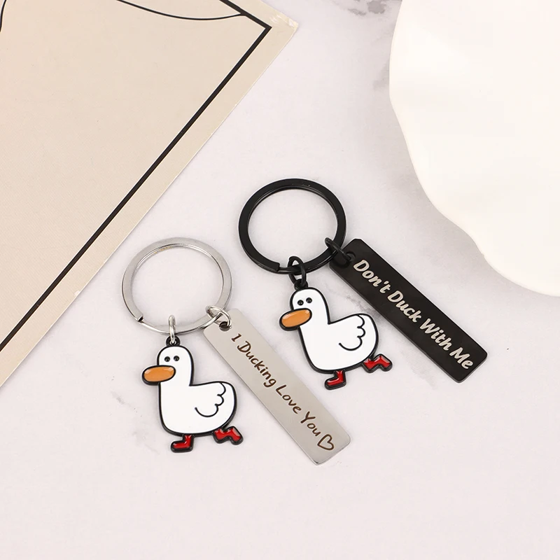 1PC Funny Lover Gift I Ducking Love You Cute Duck Pun Keychain Couples Jewelry Valentine’s Day Gift For Boyfriend Girlfriend