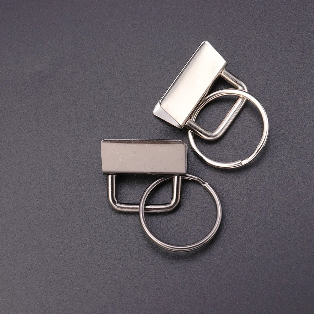 

40 Pcs Key Chain Silver Buckles Ribbon Ends Clasps Strap Fasteners Corrosion Resistant DIY Tools Bag Supplies Jewelry