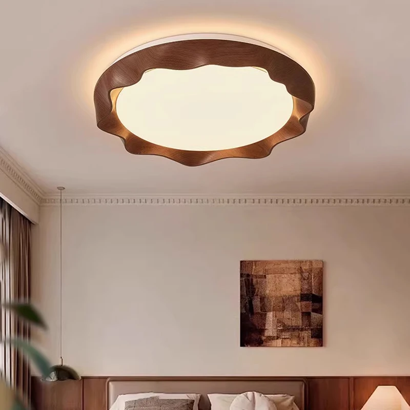New Medium And Ancient Style Walnut Grain Bedroom Lamp Simple Modern Living Room Ceiling Lights Bedroom Study Lamp Ceiling Lamp