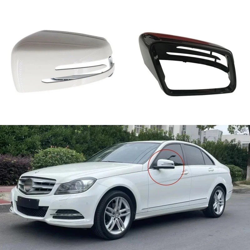 

For Mercedes Benz A W176 B W246 C W204 E W212 Cla W117 Gla X156 Cls Class W218 Rear View Mirror Cap 2X Real Carbon
