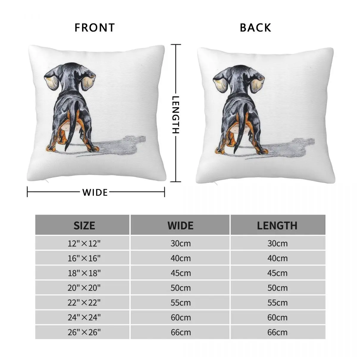 Dachshund Dog Pupy Back Pillowcase Cushion Comfort Throw Pillow Sofa Decorative Cushions Used for Home Bedroom Living Room