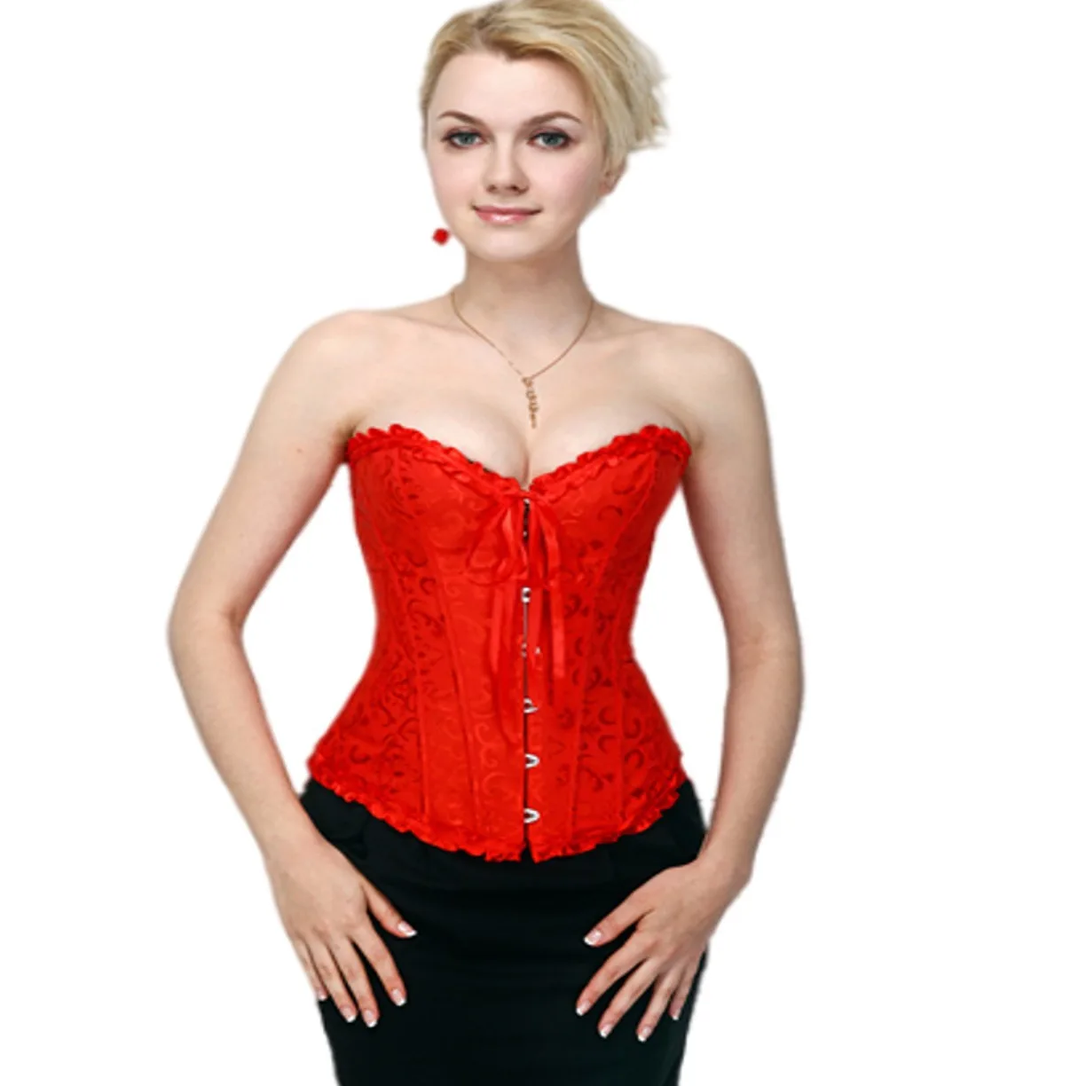 Victorian Corset Plus Size Women Sexy Overbust Bustiers Top Vintage Flower Print Lingerie Corselet Lace Korsett White Black Blue