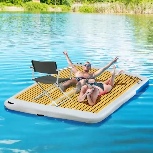 Party Hard Inflatable Boat Platform Floating Pier and Water Rides Fishing