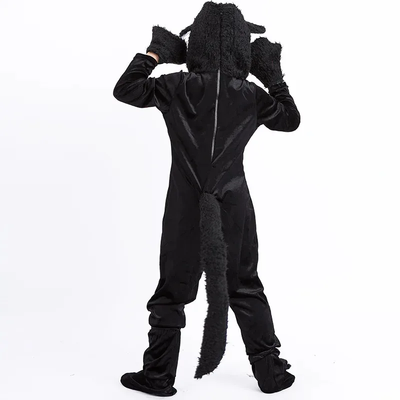 مجموعة كاملة من Umorden بذلة زي القطة السوداء للأولاد والبنات والأطفال من عمر 4 إلى 12 سنة