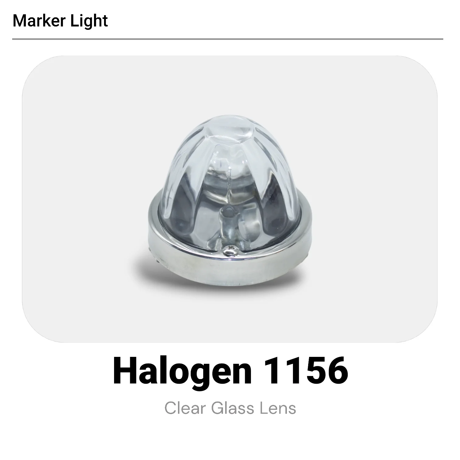 24V 88mm Clear Glass Side Light Stainless Steel 1156 Bulb For Truck Pickup Off Road