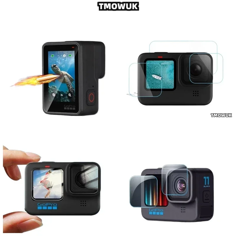 

For GoPro Hero12 11 10 9 HD 9H Tempered Glass Lens Protector Anti-Scratch Screen Guard Front Back Cover