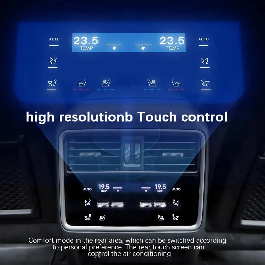 Rear AC Panel For Rear Seats For Porsche Cayenne 2018-2024 Climate Air Conditioning Panel Control Replacement LCD Touch Screen