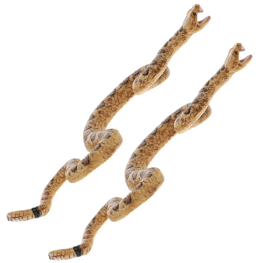 

2Pcs Lifelike Simulation Snake Decoration for Halloween Party Prank Scare Prop Realistic Animal Figure Snake Ornament Desktop