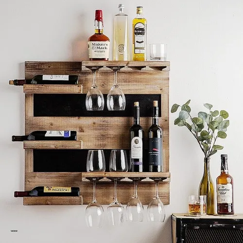 Ecodeco Wall Wine Rack Wine Rack Mini Bar