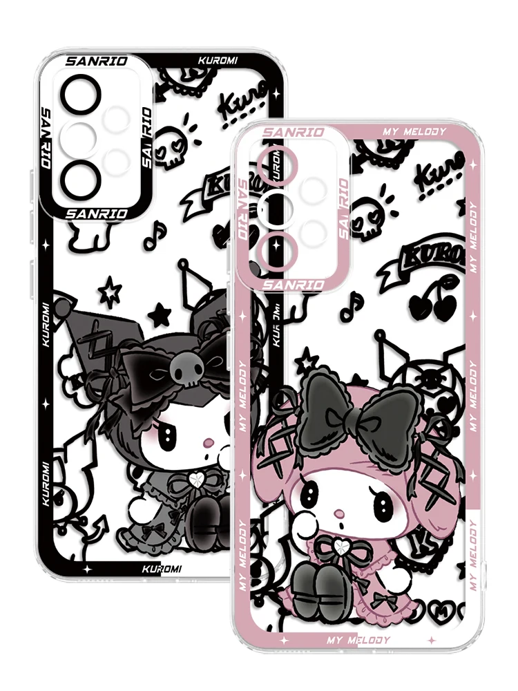 Kuromi My Melody Case voor Samsung Galaxy A32 A13 A52 A22 A33 A14 A55 A25 A34 A15 A35 A16 A56 A26 A36 A17 A54 A24 A53 A23 Helder - afbeelding 2
