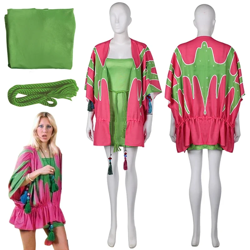 

FC61970s Band Costume Disguise Agnetha Cosplay Fantasy Retro Boho Disco Clothing Adult Women Roleplay Fantasia Outfits Hall@FC8！