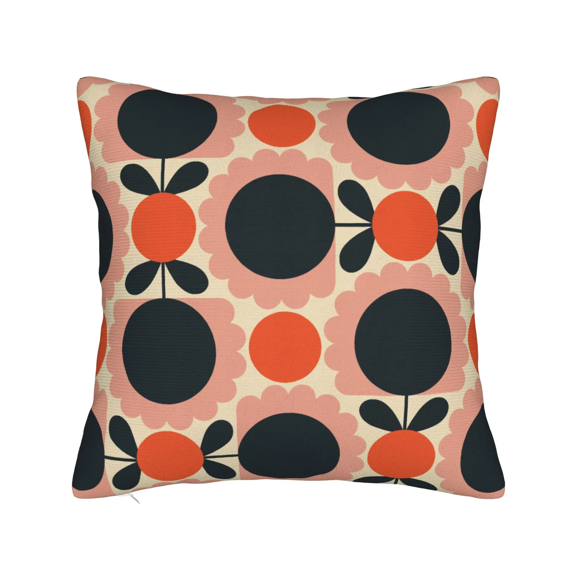 Print Scallop Flower Spot Blush Cushion Cover 40x40cm  Velvet Modern Pillow Cases Home Decor