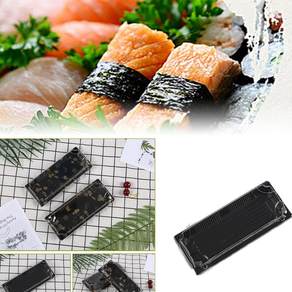 50PCS Disposable Sushi Carry Out Box Fruit Cake Packing Container Take Out Boxes packing boxes fruit boxes