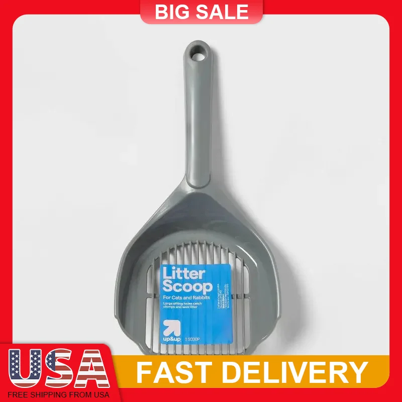 

Plastic Litter Scoop for Cats Rabbits Slotted High Back Ergonomic Handle Easy Storage Durable Pet Waste Clean Up Tool