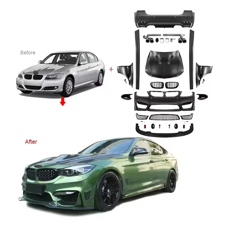 

Cc car E90 E92 E93 Front Rear Bumper Kits E90 Upgrade M4 Style Full Body Kit for 3 Series E90 2005 2006 2007 -2012