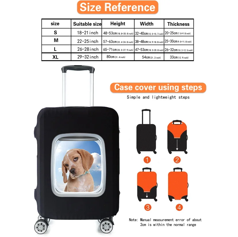 Animal Series Printed Pattern Travel Essentials Bag with 18-32 Inch Capacity Travel Accessories Trolley Case Protective Cover