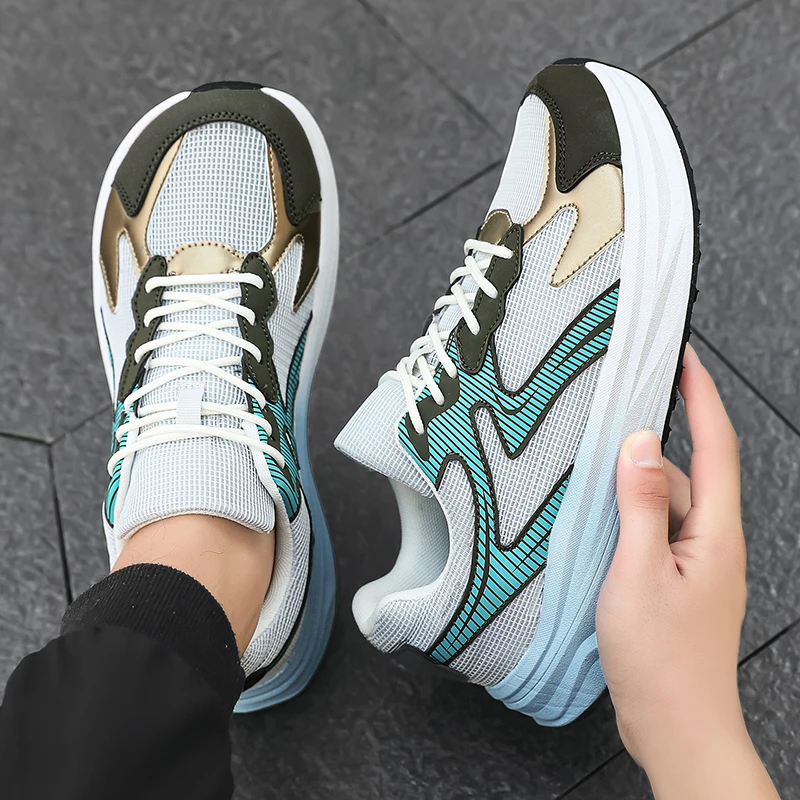 Wide Mens Sport Shoes Autumn Lightweight Road Running Sneakers Extra Wide Toe Athletic Shoe Track Trail Breathable Air Mesh
