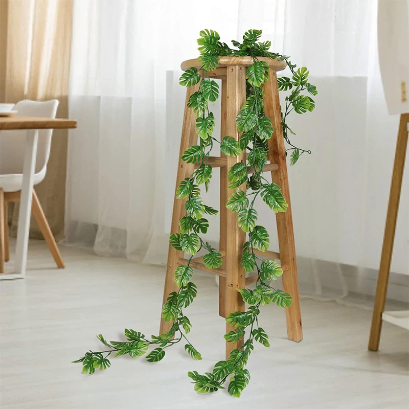 170cm Artificial Hanging Plants Fake Tropical Plants Vines Plastic Monstera Leaves Turtle Leafs for Garden Wedding Home Decor