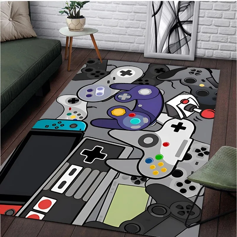 Patrón de controlador de jugador para el hogar, sala de estar, dormitorio de niños, Alfombra de área grande, impresión artística, decoración del hogar, pasillo para niños