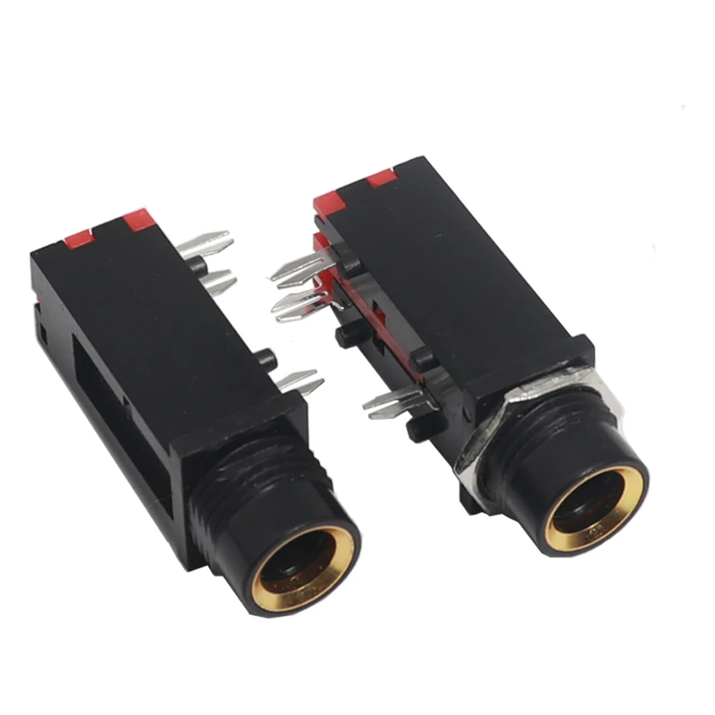 【10-2PCS】Audio Jack 6.35mm 3Pin Mono Audio Stereo Audio Socket Microphone Welding Line For Microphone Socket Dual Track