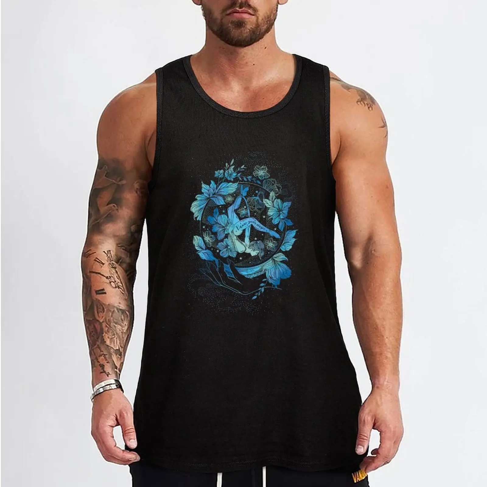 Aerial Hoop Lyra Crystal Ball Design - Know your Magic Tank Top sleeveless man shirts Men sleeveless tee Vest male