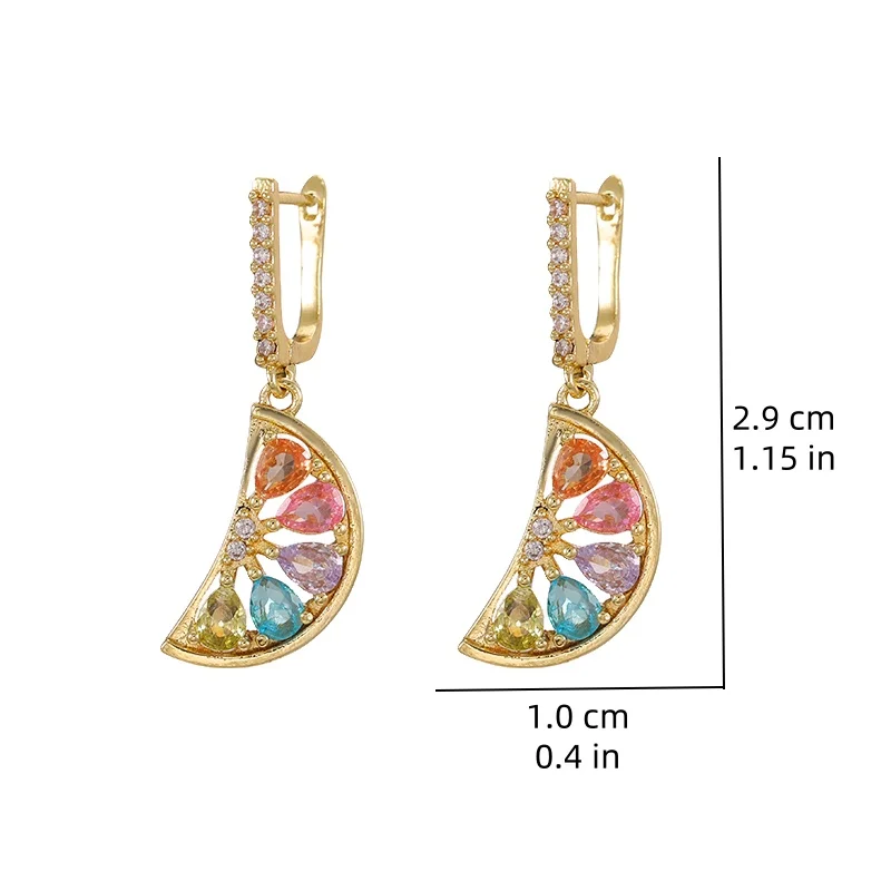 Classic Personality Stainless Steel Micro-inlaid Gorgeous Fruit Lemon Earrings Fashionable Charm Temperament Jewelry Earrings