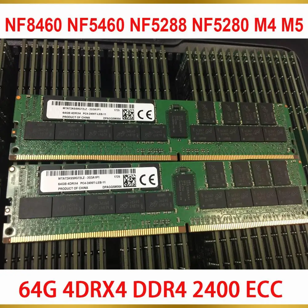 1 Pcs For Inspur Server Memory 64GB 64G 4DRX4 DDR4 2400 ECC RAM NF8460 NF5460 NF5288 NF5280 M4 M5 