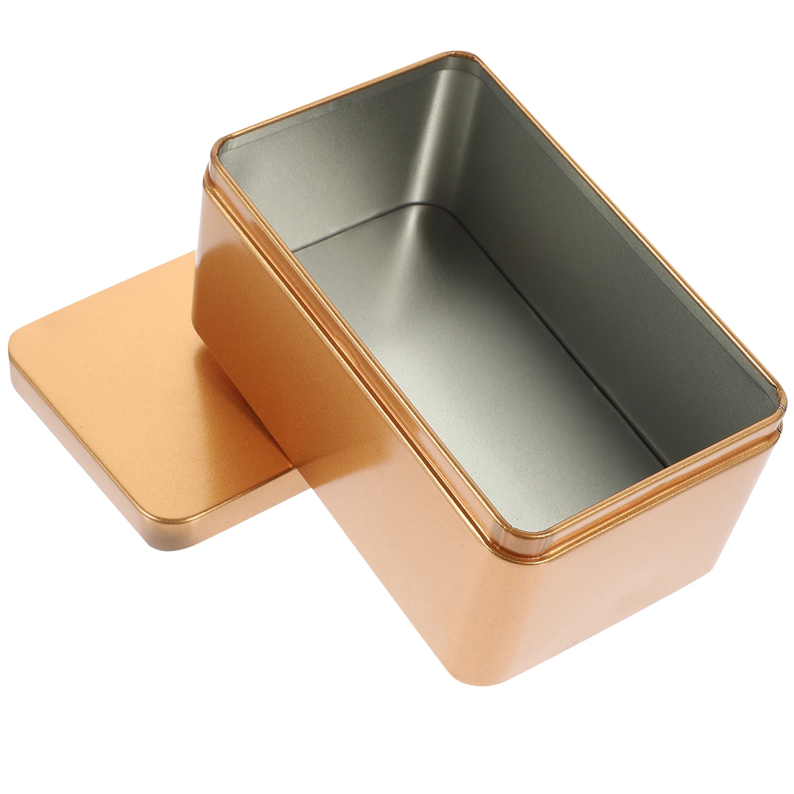 

Mini Portable Rectangular Tinplate Box Tea Leaf Storage Container Candies Organizer Home Storage Box Silver 13x8x6cm