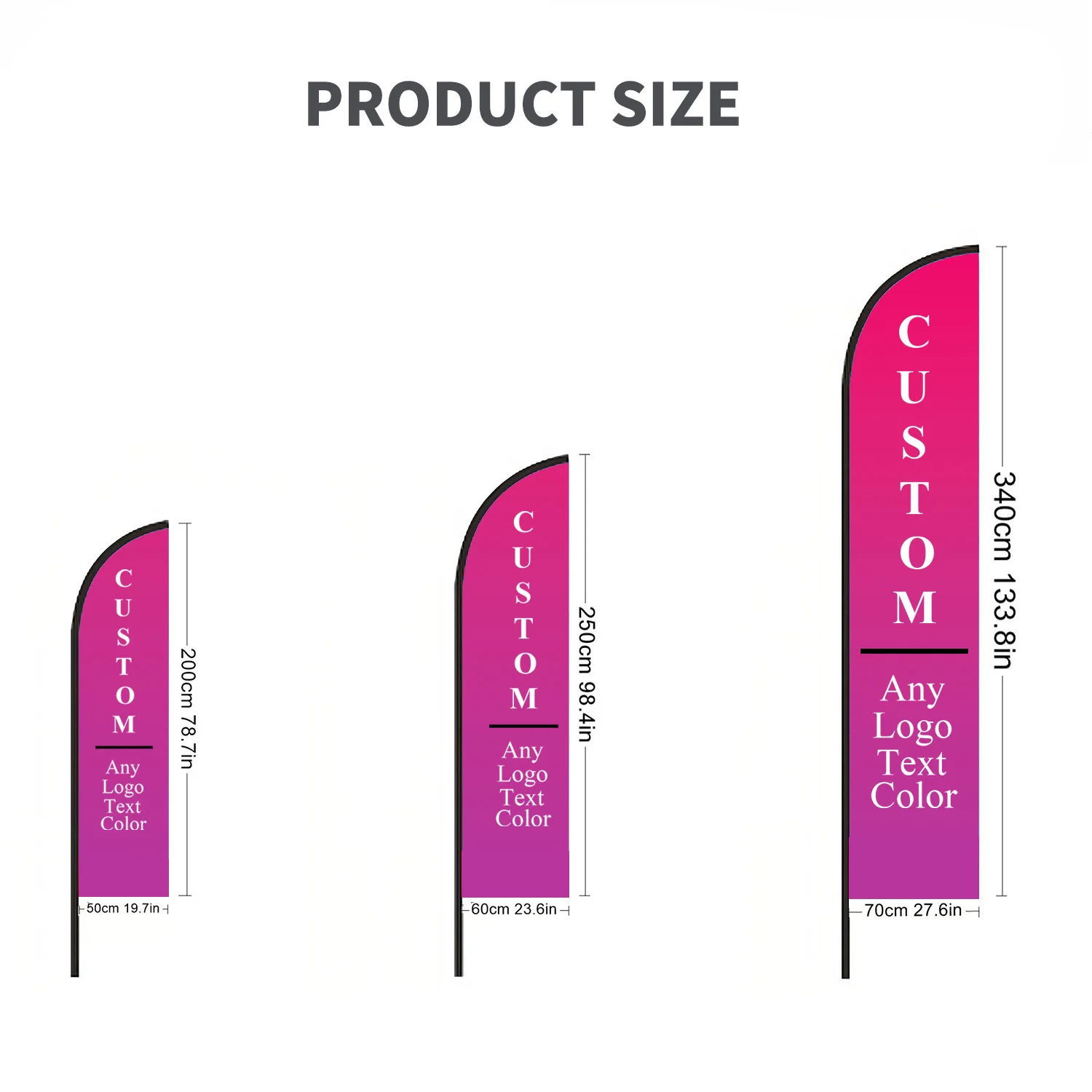 1pc Custom Beach Knife Flag, Colorful Outdoor Beach Flag, Custom Teardrop Banner for Beach, Trade Show, Outdoor Event Decor