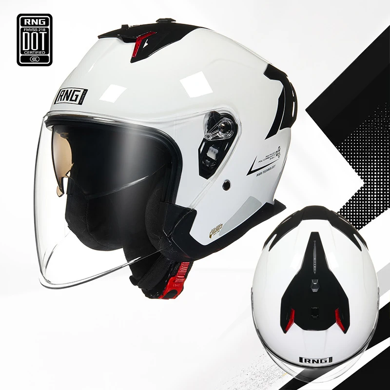 

Motorcycle Helmet Open Face 3/4 Helmet DOT Approved Dual Visor Sun Shield Retro Scooter Helmet for Men Women Vintage
