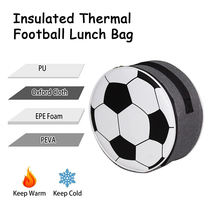 Portable Football Insulation Bag Cooler Shoulder Bag Lunch Bag Multifunctional Bag Ice Picnic Box Oxford Waterproof Camping Bag