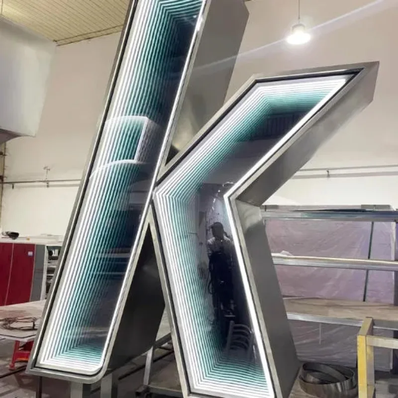 High-quality deep-sea mirror 3D design LED magic neon light, durable and suitable for various buildings