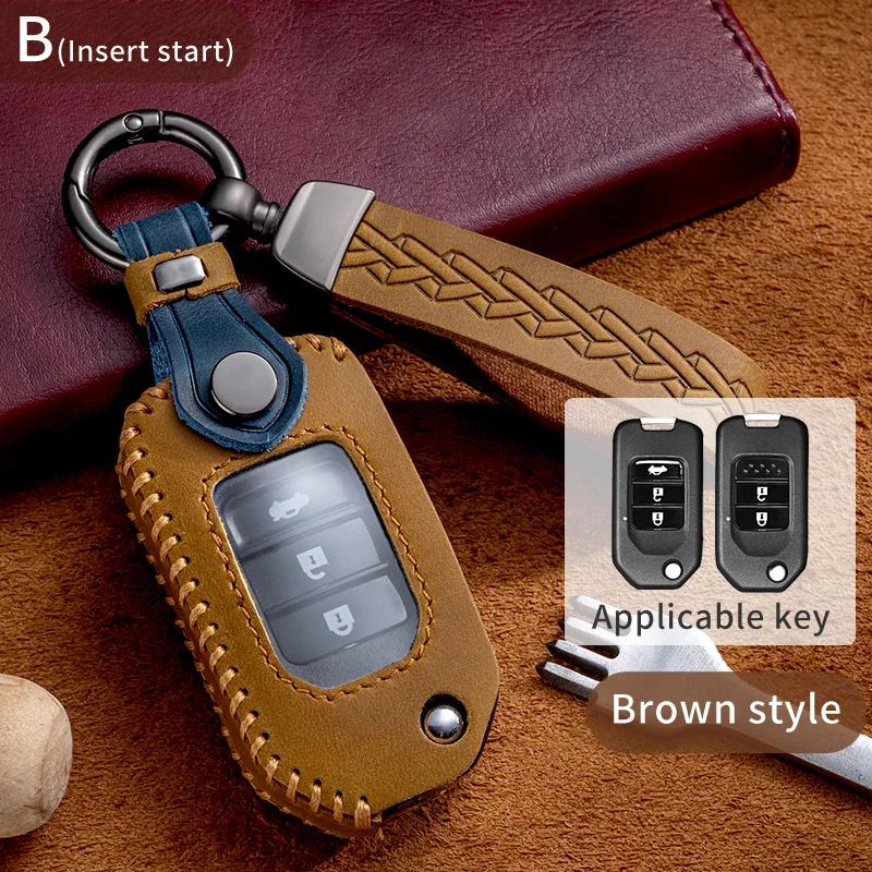 For Honda Accord Civic CR-V HR-V HRV Crider Jade Odyssey Car Folding Key Cover Bag Case Shell Holder Protector Keychain