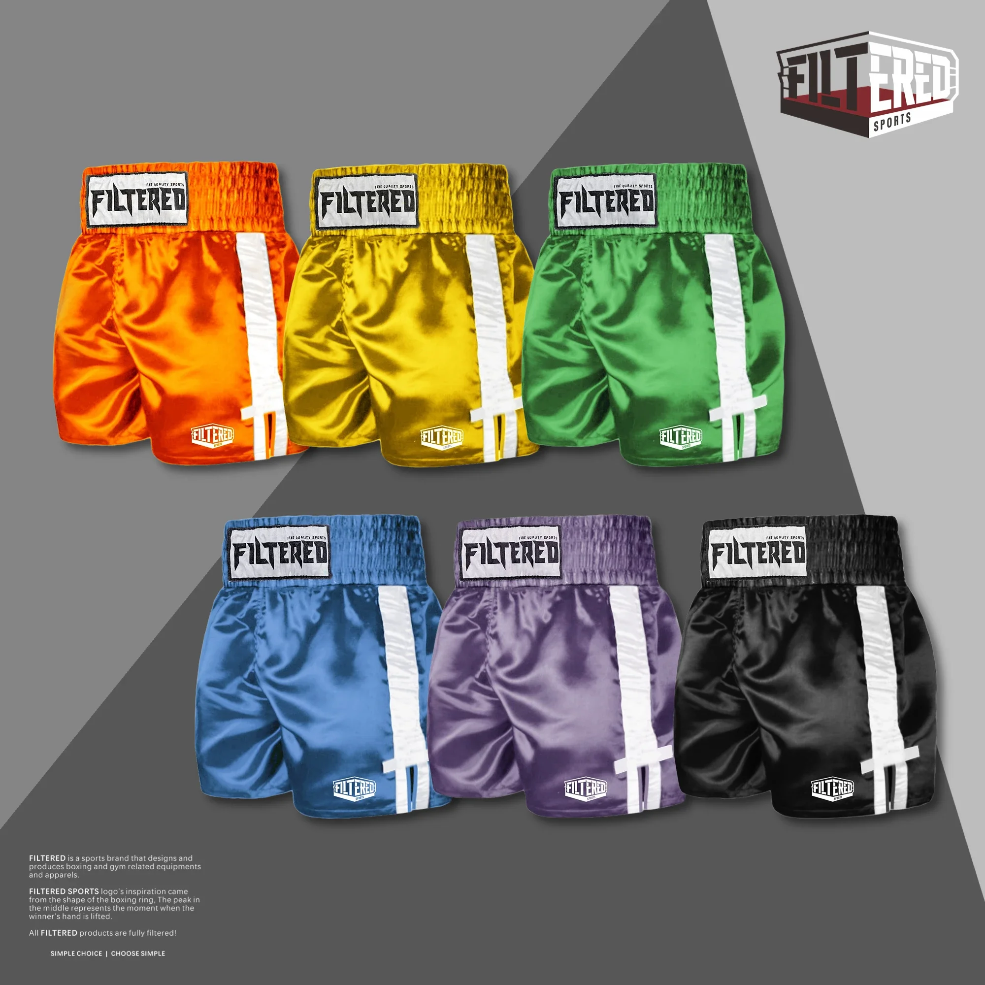 FILTERED Sports Men's Breathable Professional Boxing Training Shorts Loose Fit Fight Pants Drawstring Kickboxing Shorts BMY060