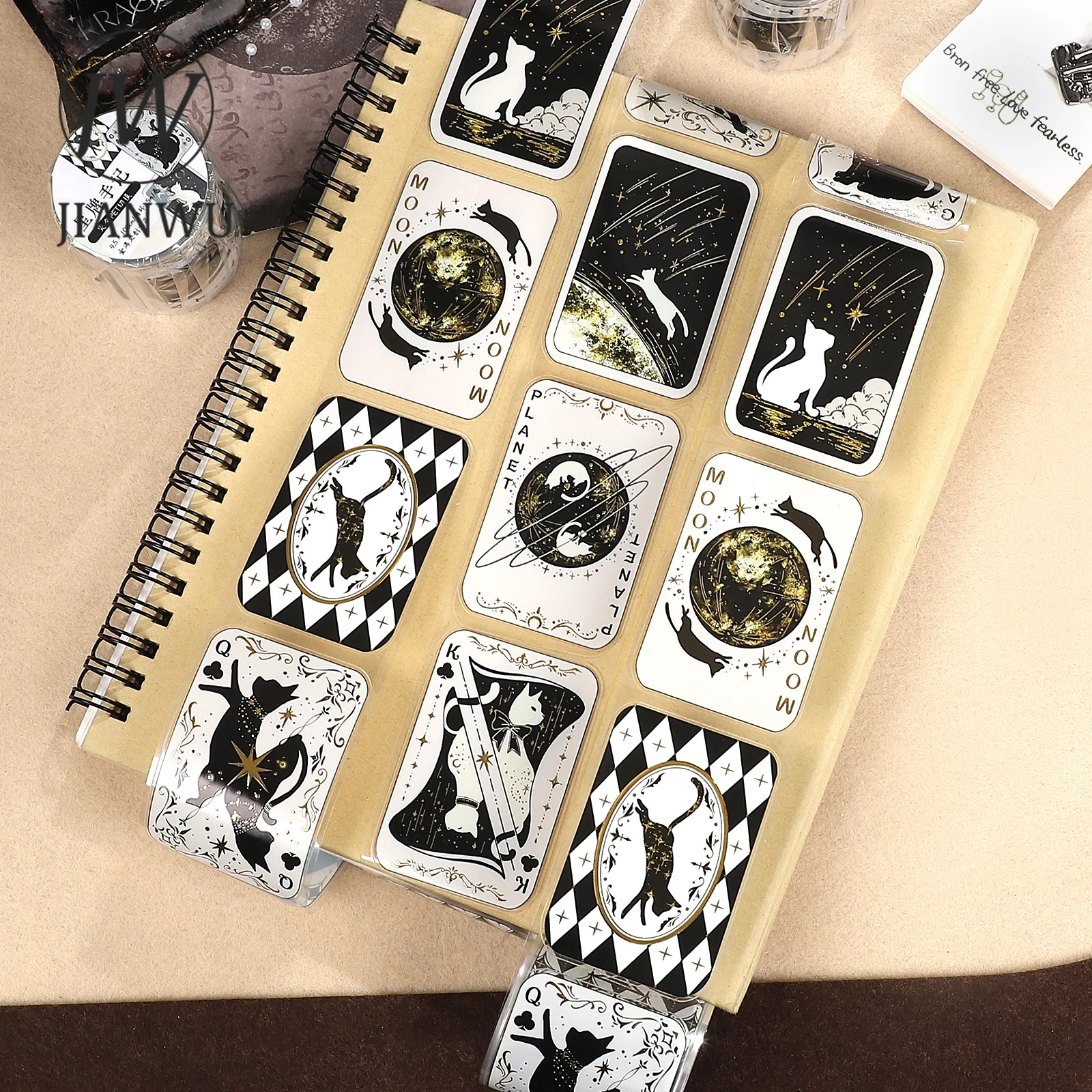 fita-adesiva-pet-jianwu-45mm-5m-vintage-star-brand-para-scrapbooking-colagens-e-papelaria-criativa